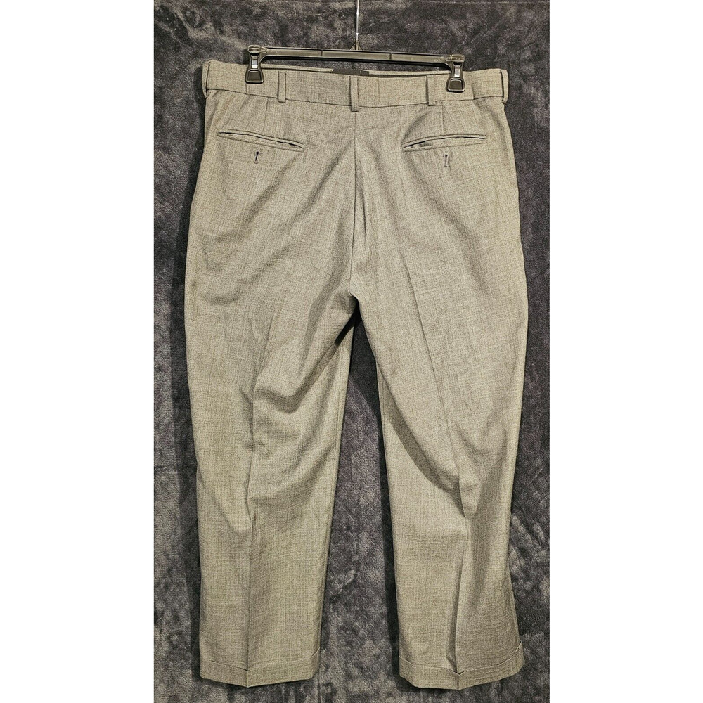 Stafford Performance Wool Dress Pants Men's W38 x L29 Grey Pleated - Picture 2 of 5